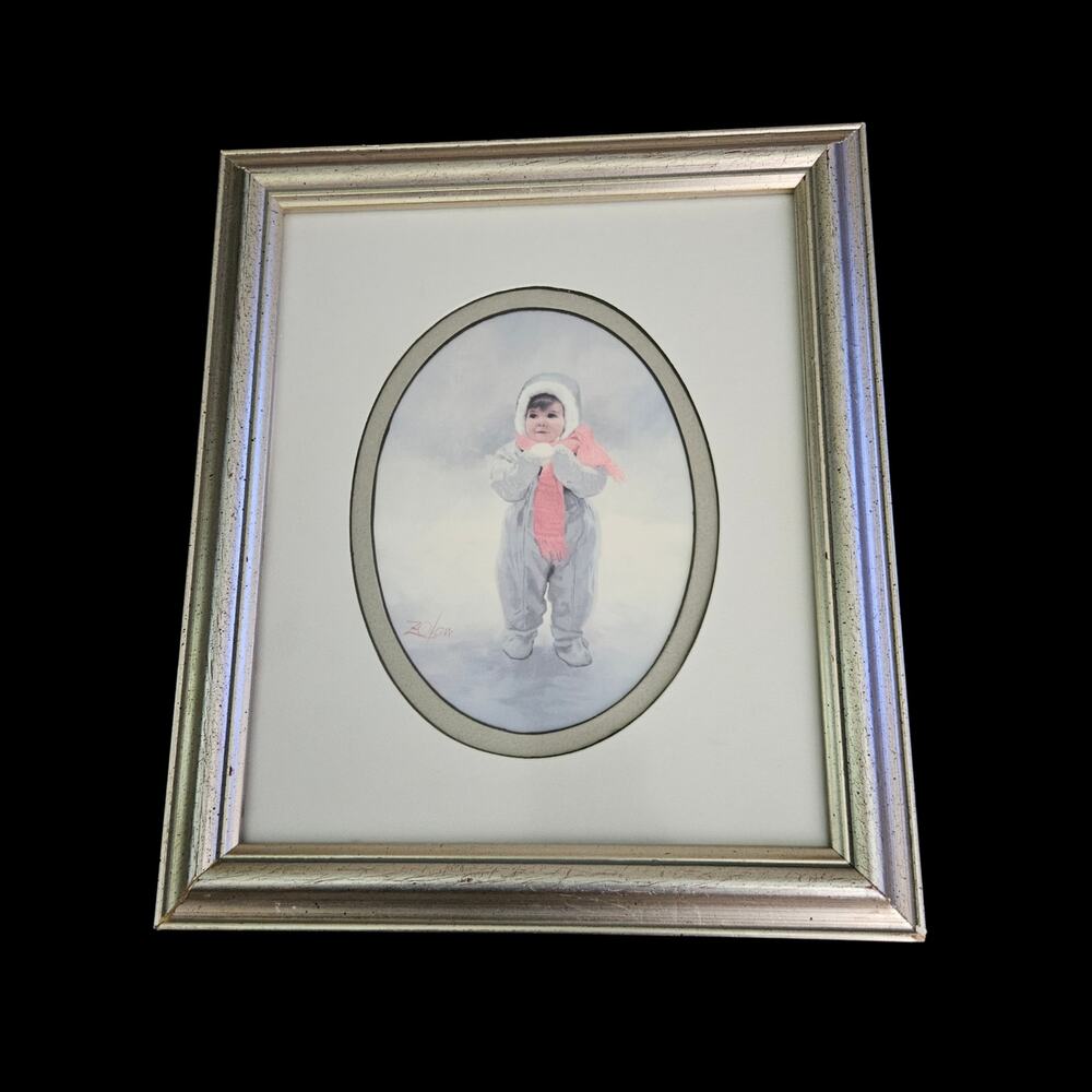 Donald Zolan Winter Angel 1988 Limited Edition Christmas Card Framed Matted Art